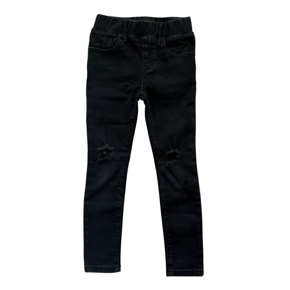 Beau Hudson Black Skinny Distressed Pull-On Jeans Size 6